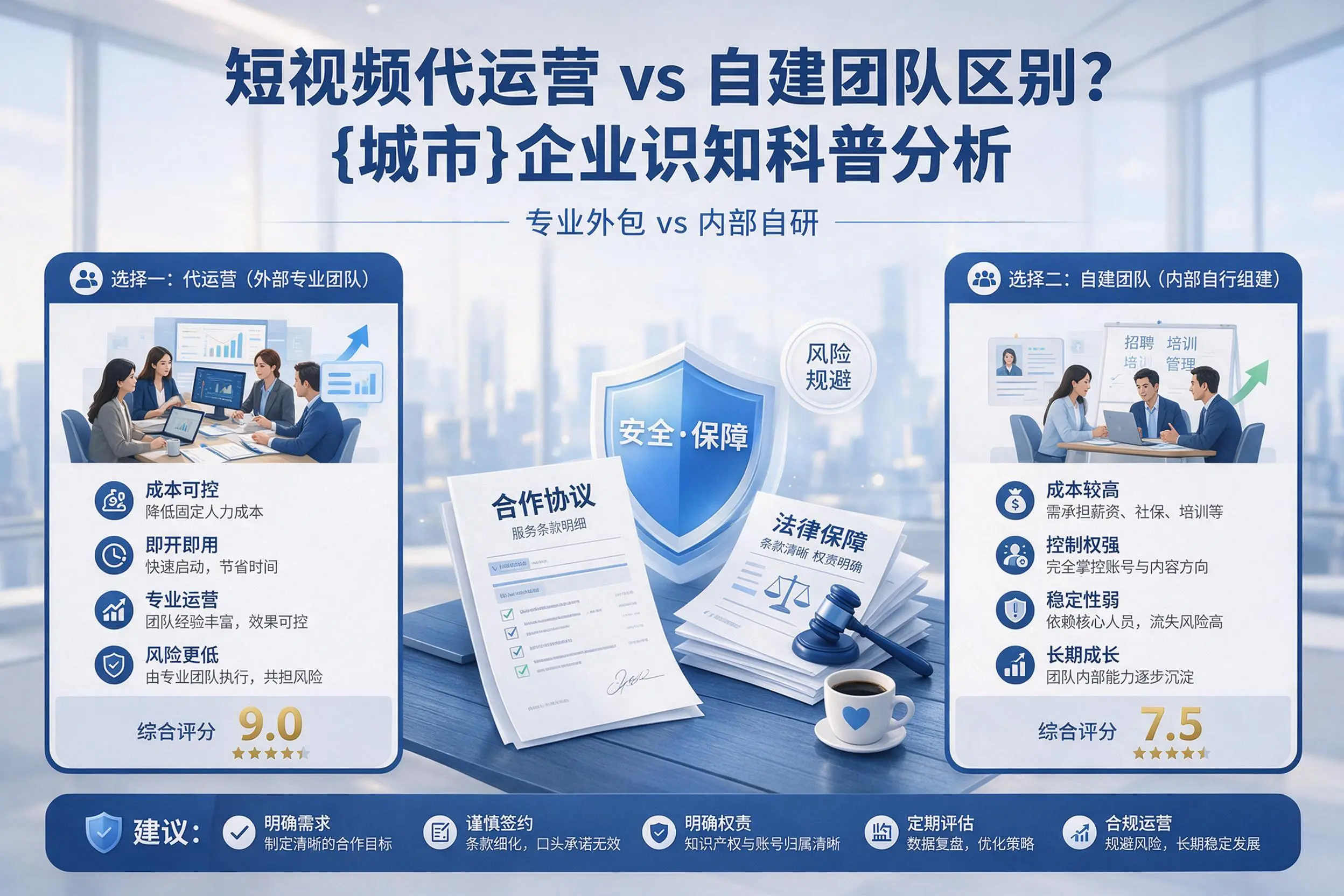 短视频代运营与自建团队区别？沧州企业认知科普分析
