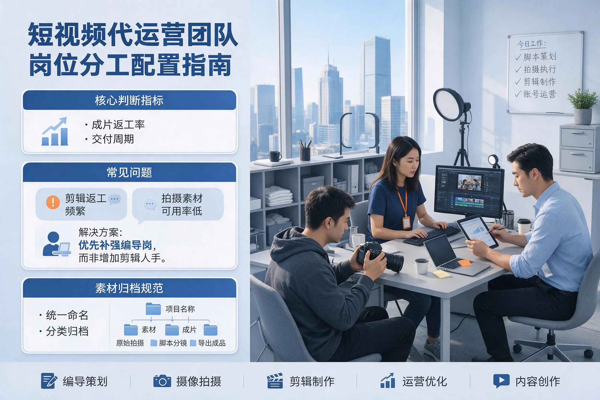 短视频代运营团队如何配置?沧州企业岗位分工科普说明