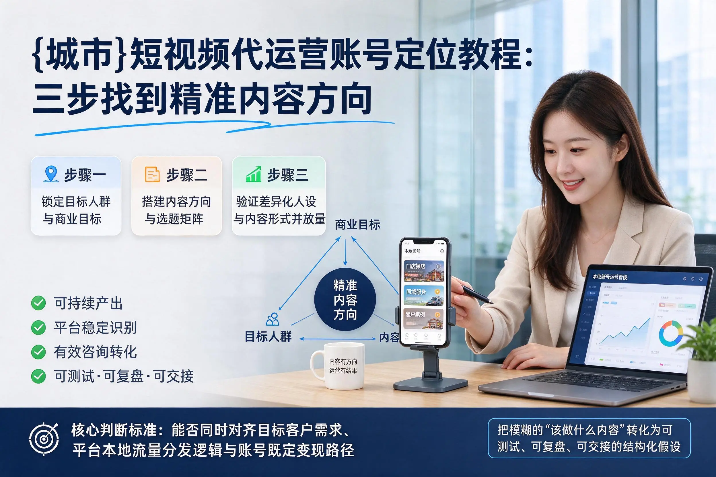 沧州短视频代运营账号定位教程：三步找到精准内容方向
