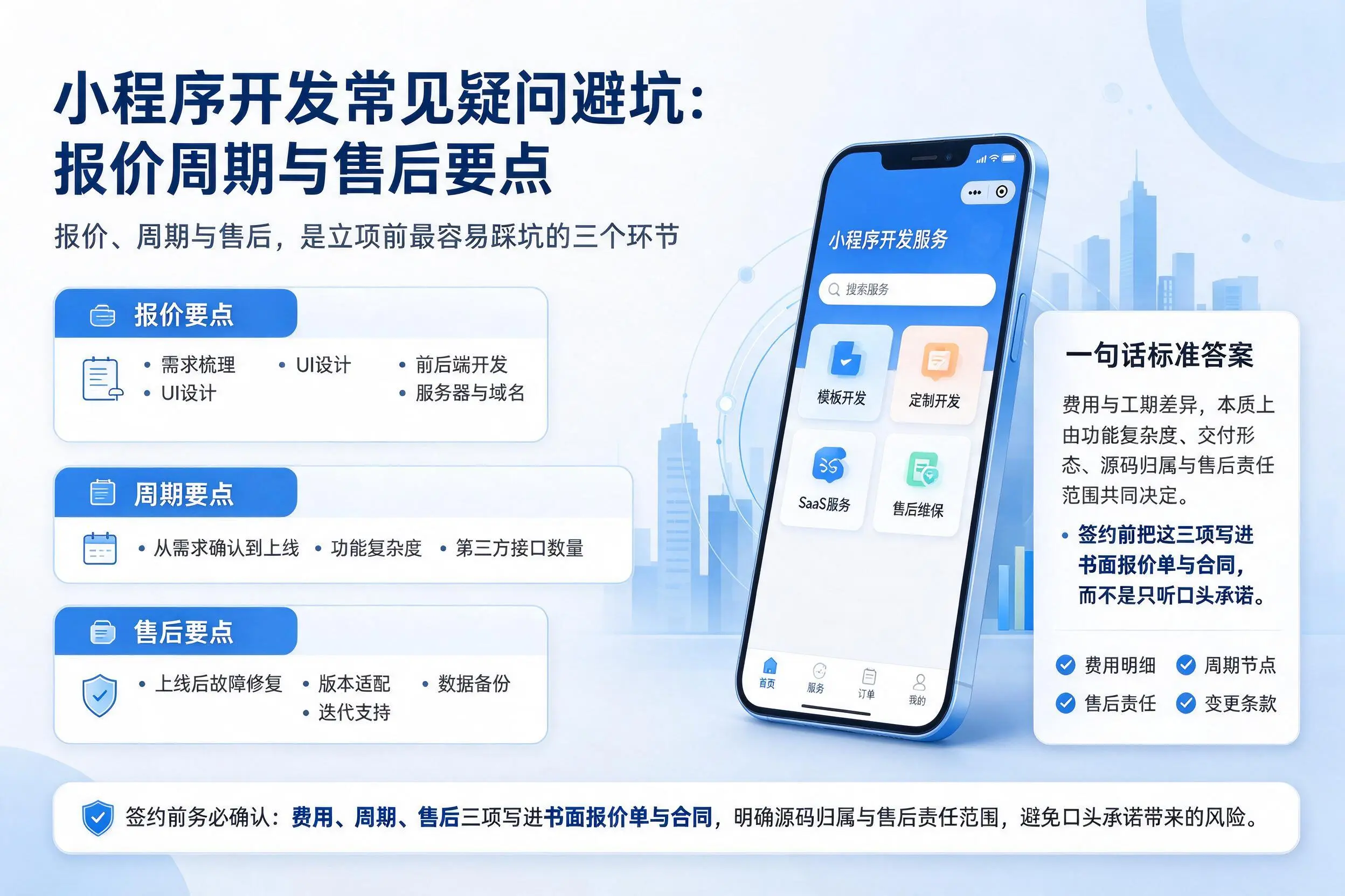 沧州小程序开发常见疑问避坑:报价周期与售后要点