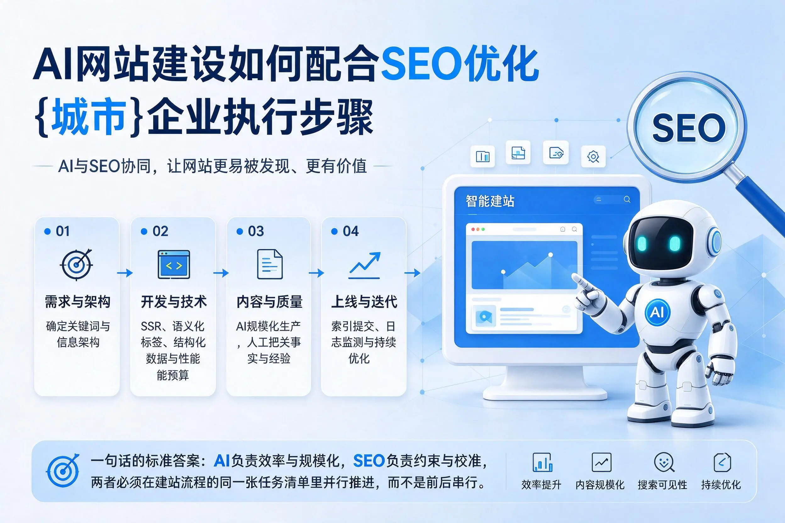 AI网站建设如何配合SEO优化,沧州企业执行步骤