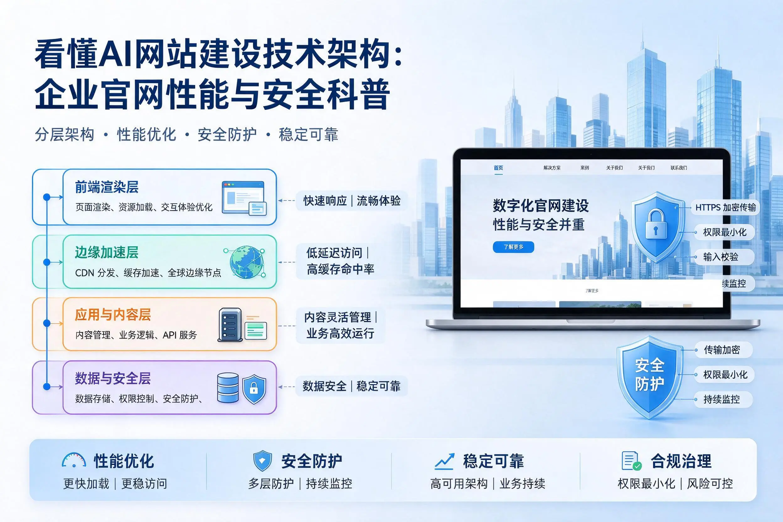 看懂AI网站建设技术架构：沧州企业官网性能与安全科普