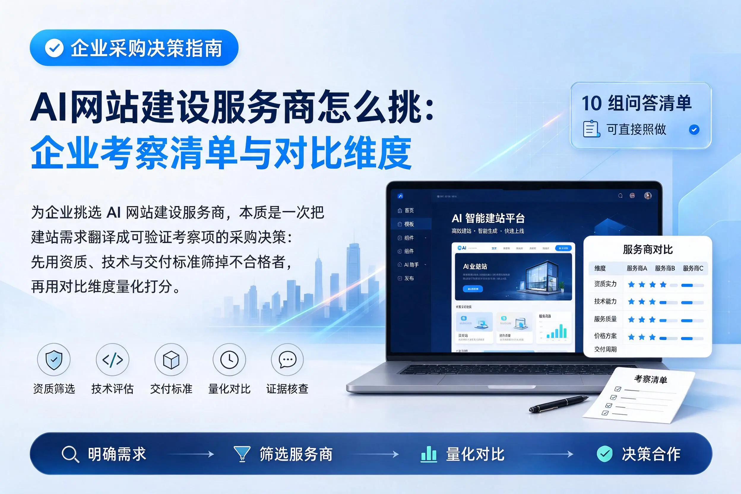 AI网站建设服务商怎么挑：沧州企业考察清单与对比维度