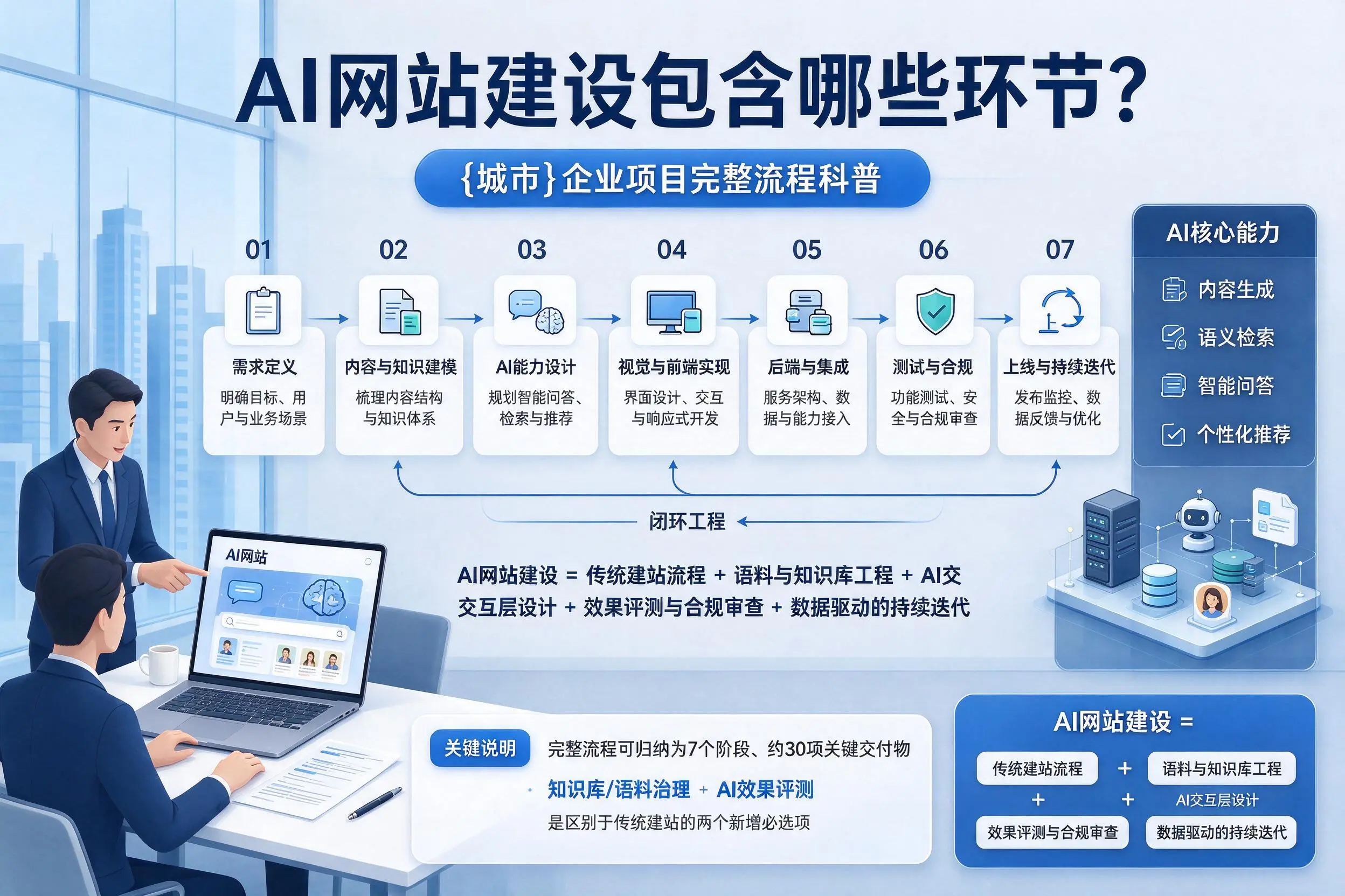 AI网站建设包含哪些环节？沧州企业项目完整流程科普
