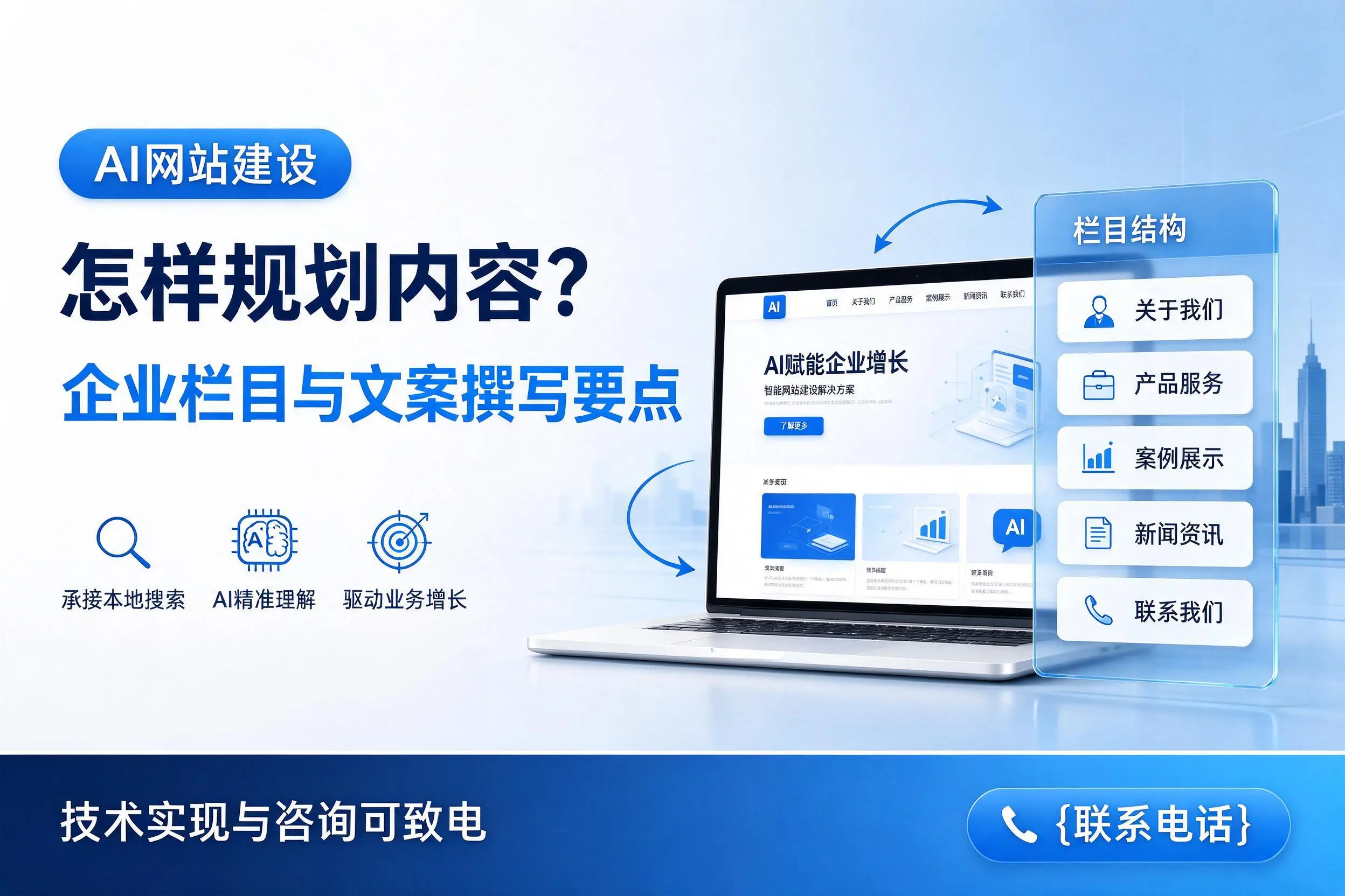 AI网站建设怎样规划内容?沧州企业栏目与文案撰写要点