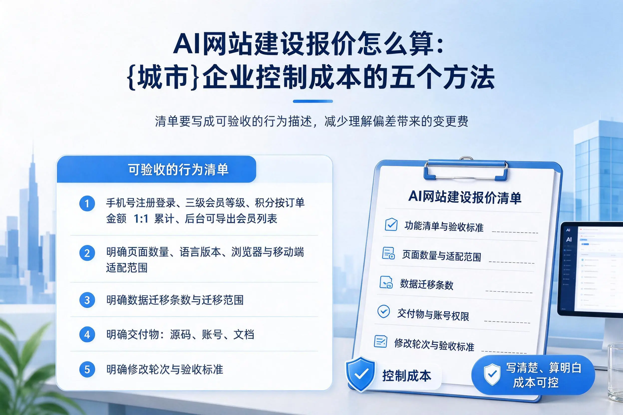 AI网站建设报价怎么算：沧州企业控制成本的五个方法